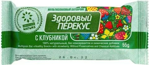 Батончик мюсли с клубникой 55гр фото 2