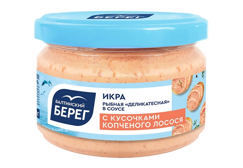 Икра рыбная в соусе с кусочками копченого лосося 180 г фото 1