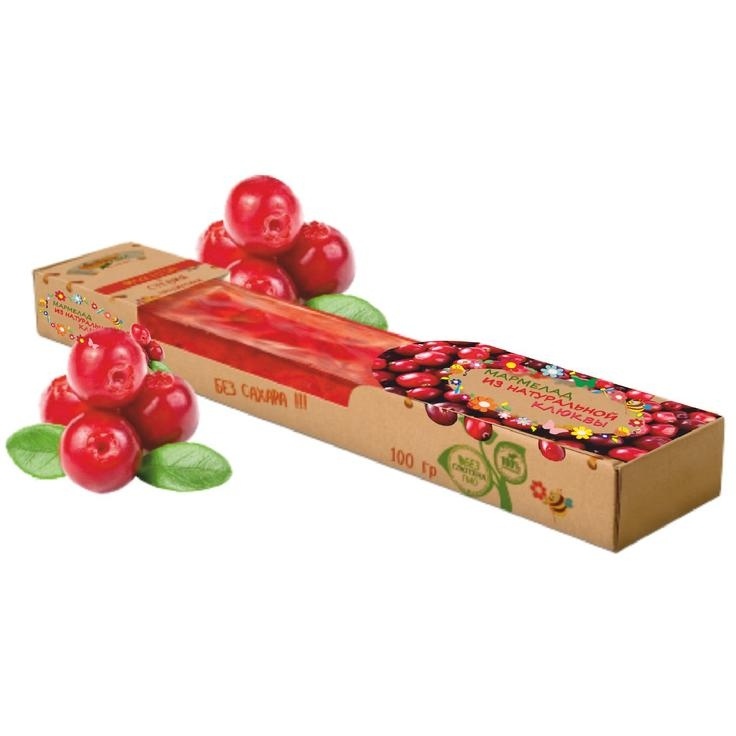 Мармелад из БРУСНИКИ со стевией 50гр фото 1