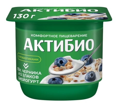Йогурт АктиБио Черн-5Зл-Сем Льна 2.9% 130г ст фото 1