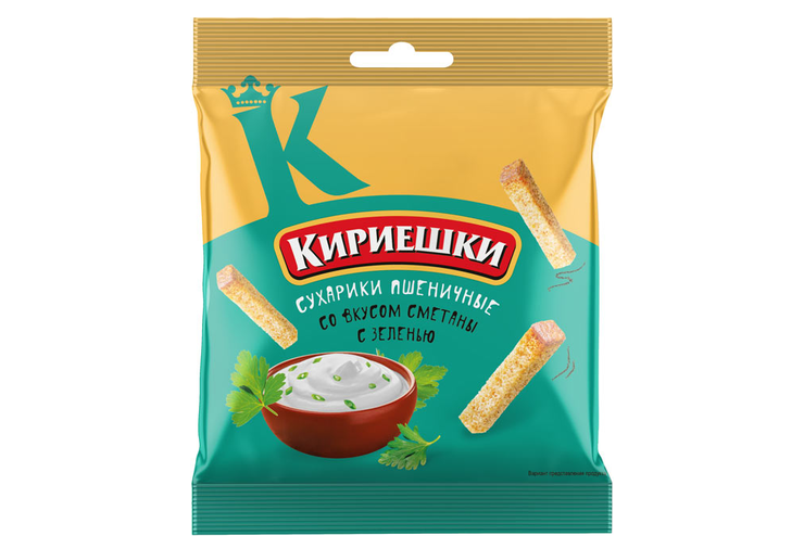 Сухарики Сметана/зелень 40г Кириешки фото 1