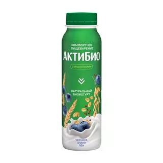 Йогурт АктиБио Черника-5Зл-Сем Льна 1.6% 260г бут фото 2