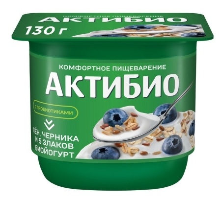 Йогурт АктиБио Черн-5Зл-Сем Льна 2.9% 130г ст фото 2