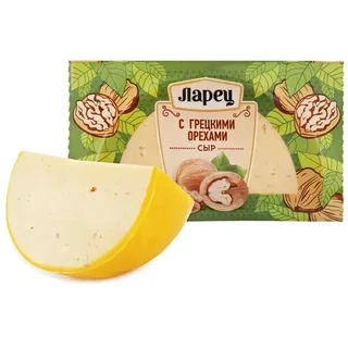 Сыр Ларец с грецкими орехами 45% кусок 245г фото 1