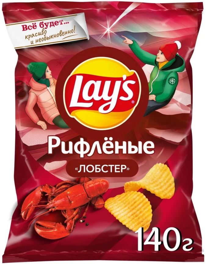 Чипсы рифленые Лобстер 140г фото 2