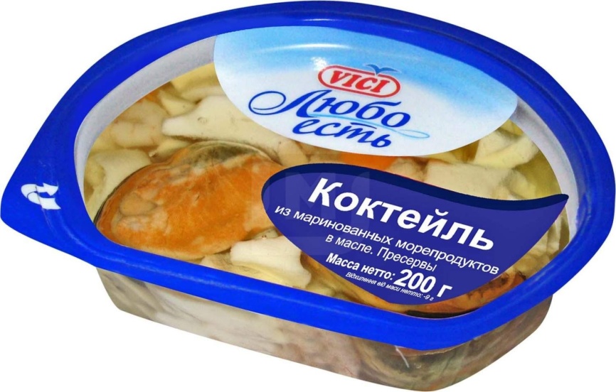 Коктейль из маринов морепродуктов в/м 200 г фото 1