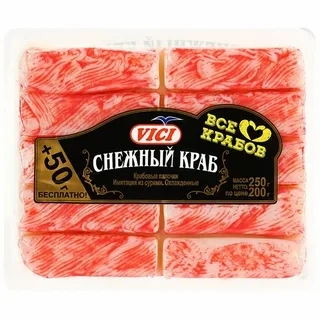 Крабовые палочки Снежного краба охл 200 +50 г фото 1