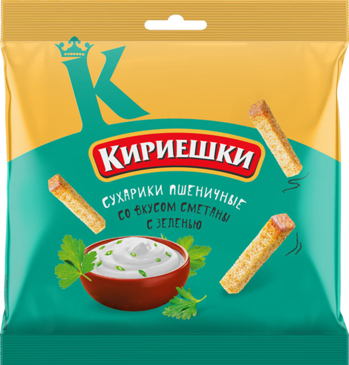 Сухарики пшеничные Сметана/зелень 100г фото 1