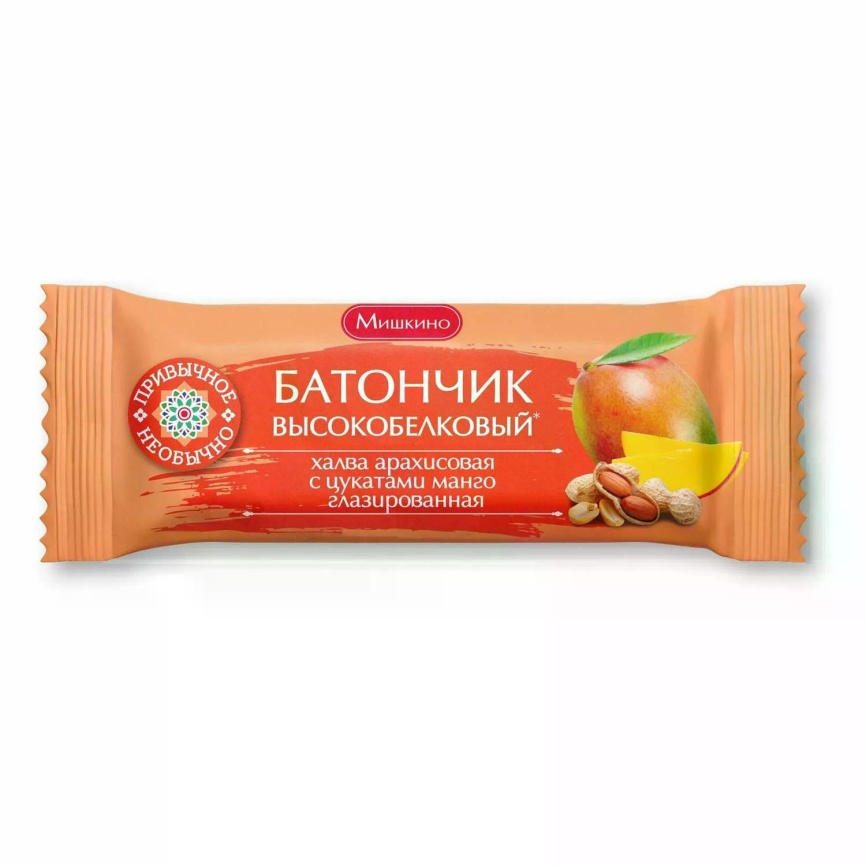 Батончик халва Арахисовая с цукат манго глазир 50г фото 2
