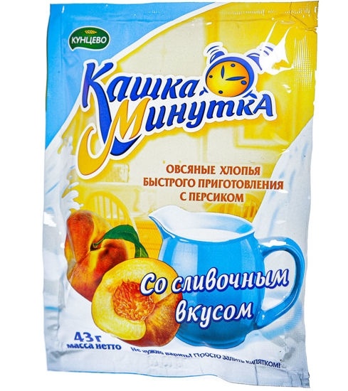 Каша Овсяная персик/сливки Минутка 43г фото 1