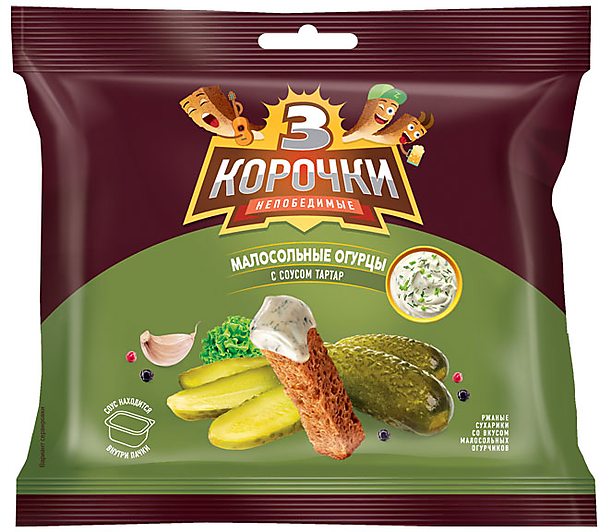 Сухарики ржаные Мал.огурцы+соус тартар 60г фото 2