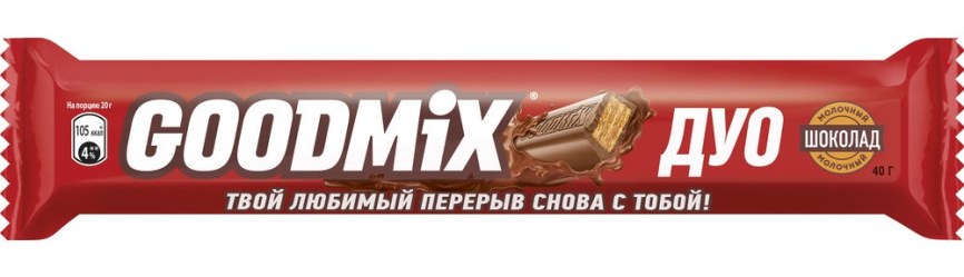 Батончик Гудмикс ориджинал дуо Нестле 40г фото 1