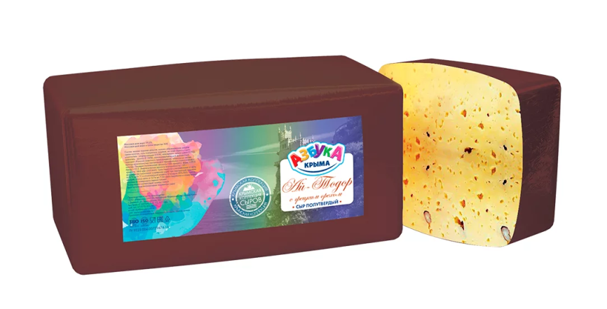 Сыр Ай-Тодор с грецким орехом брус пленка Азбука Крыма цена за кг  фото 1