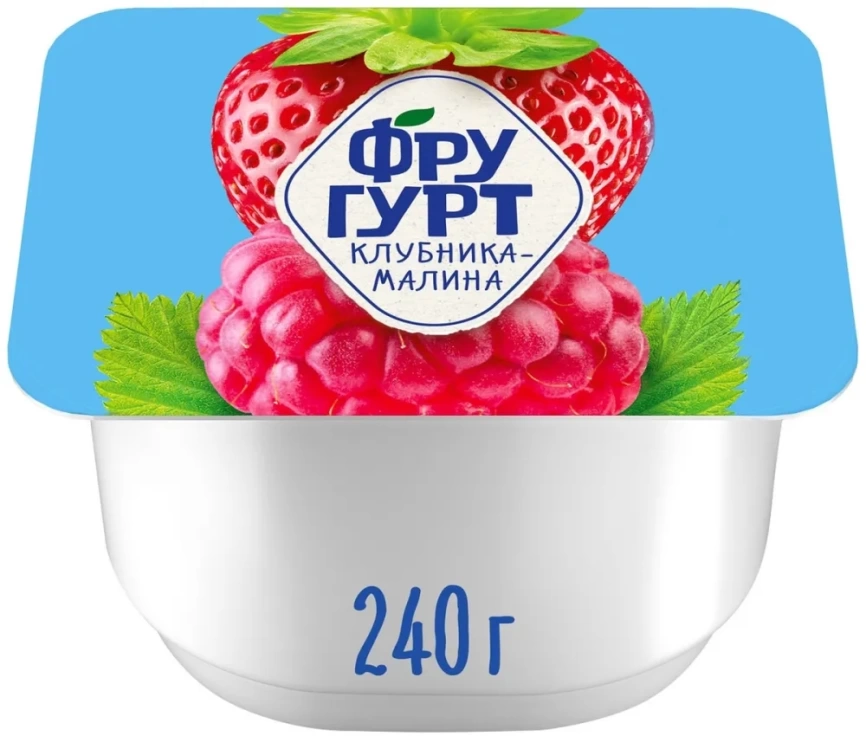 Йогурт Клубника- малина 2% 240г ван фото 1