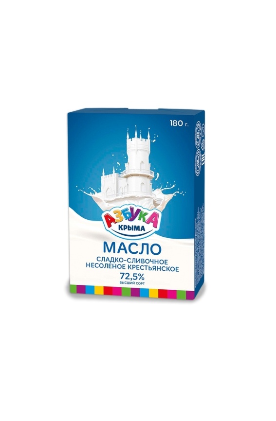 Масло Крестьянское несоленое  72.5% 180г фото 2