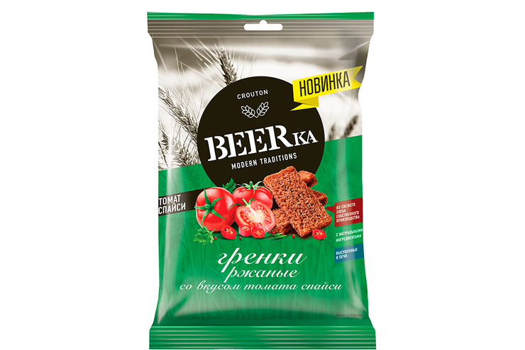 Сухарики-гренки ржаные Телятина/аджика 60г Beerka фото 1