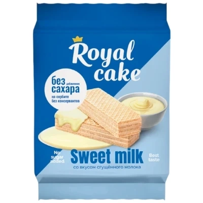 Вафли Royal cake Сгущенное молоко на сорбите 120г фото 1