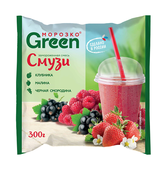 Смесь д/смузи клубн/малина/ч.смор 300г фото 1