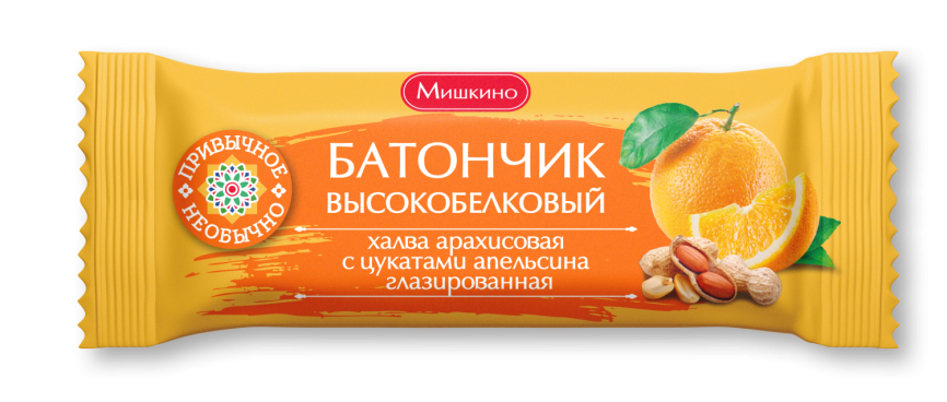Батончик халва Арахисовая с цукат апель глазир 50г фото 1
