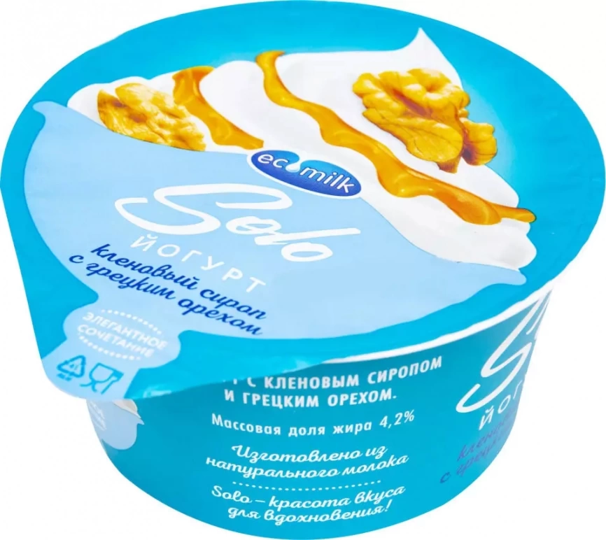 Йогурт Кленовый сироп Грецкий орех  4.2% 130 г ст фото 1