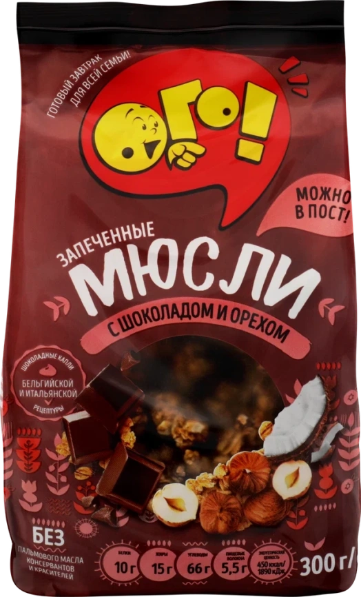 Мюсли запеч Шоколад/орехи 300г фото 1
