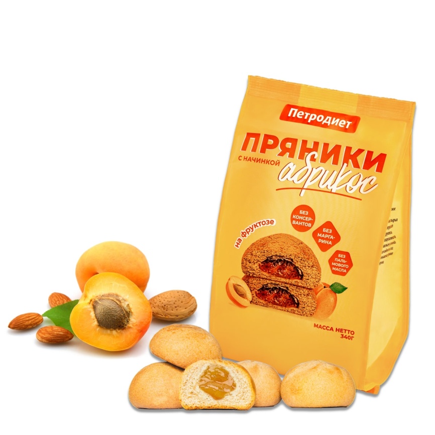 Пряники абрикос на фруктозе 340г фото 1