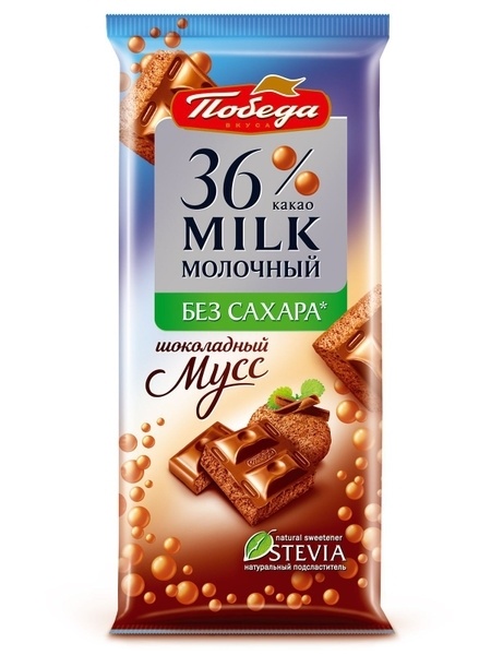 Шоколад порист молоч 36% Шоколад мусс б/с 65г фото 2