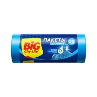 Пакеты д/мусора HD 50*60 см 35л 30шт синие фото 1