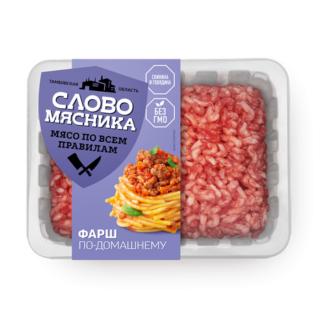 Фарш по-домашнему свино-говяжий лот охл 400 гр Слово мясника фото 1