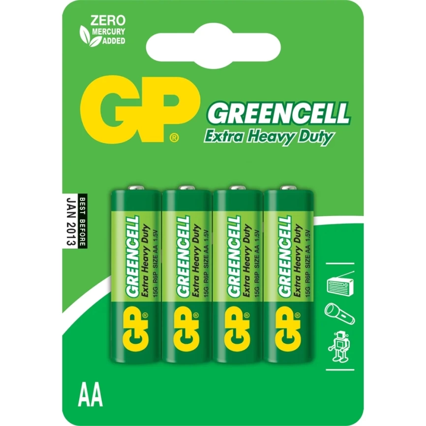 GP Greencell батарейки пальчиковые (4шт) блистер Старт  фото 1