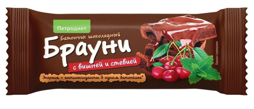 Батончик Брауни Шоколадный со стевией 50 гр Петродиет фото 1