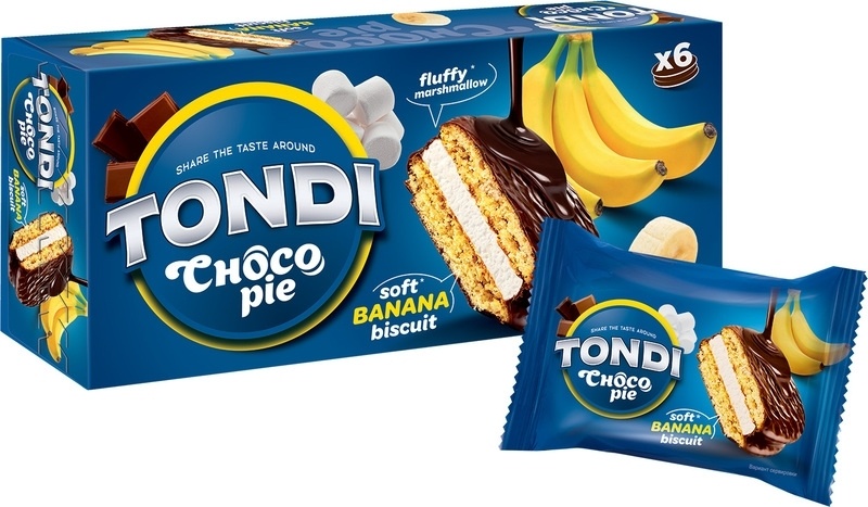 Печенье Tondi Choco Pie банан 180г фото 2