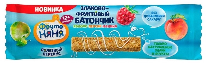 Батончик злаково-фрукт Ябл/перс/малина 25г фото 1