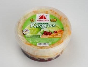 Капуста квашеная с клюквой Алые Паруса 500г фото 1