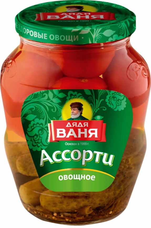 Ассорти Огурцы и томаты с/б 680г Дядя Ваня фото 1