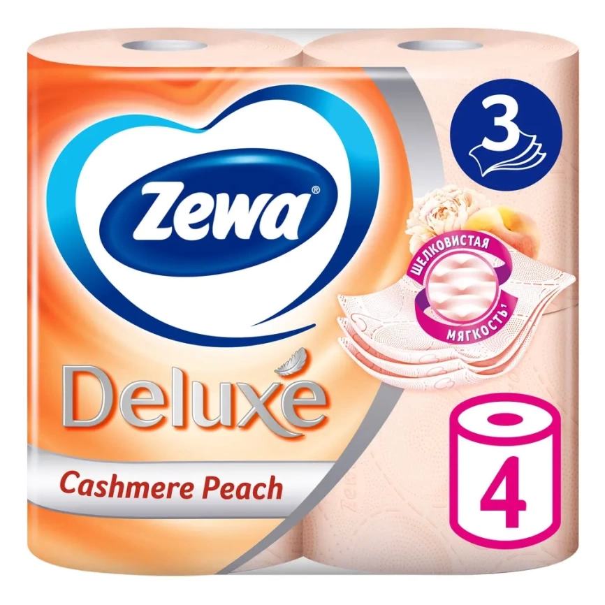 Бумага Deluxe 3сл 4рул Персик фото 1