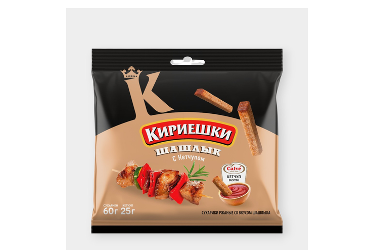 Сухарики ржаные Шашлык+кетчуп 60г+25мл фото 1