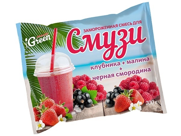 Смесь д/смузи клубн/малина/ч.смор 300г фото 1