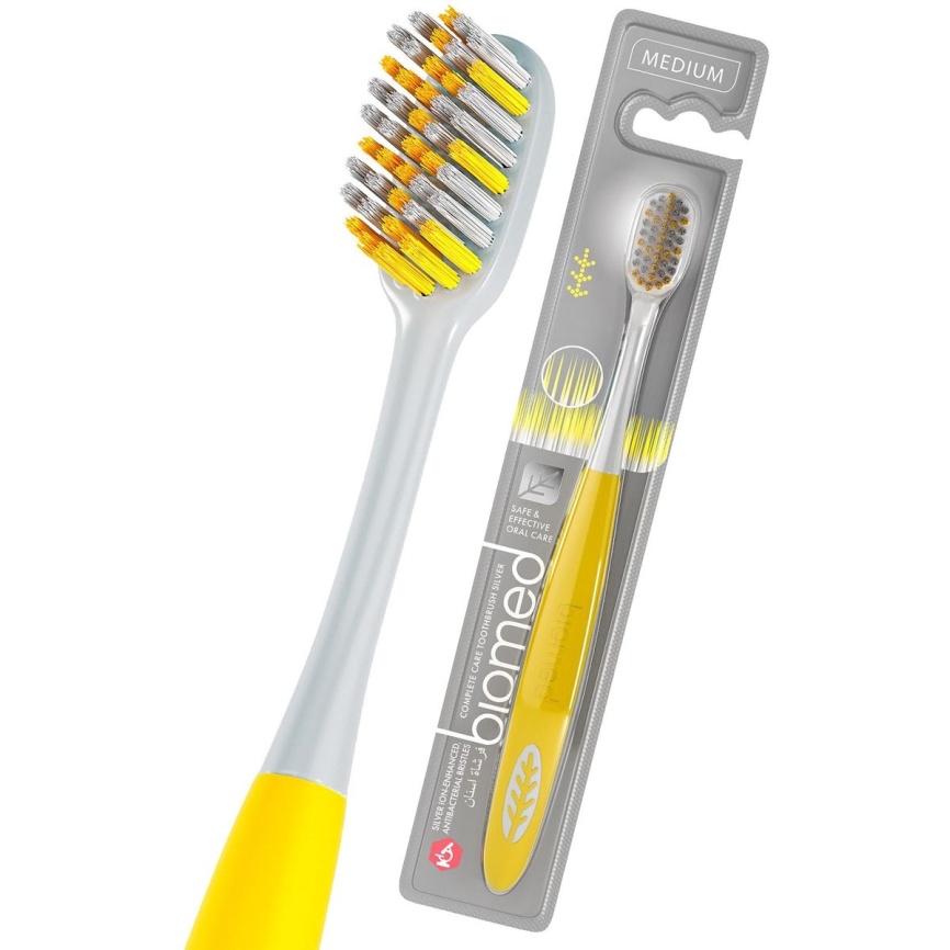 Зубная щетка Biomed Silver с ионами серебра сред фото 1