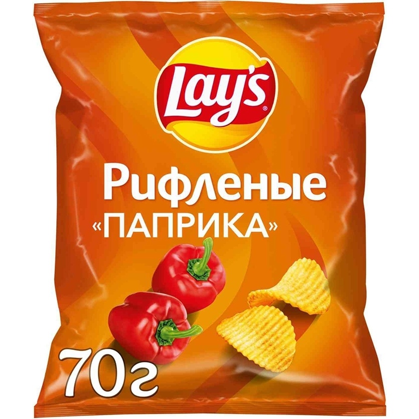 Чипсы Рифленые Паприка 70г фото 2