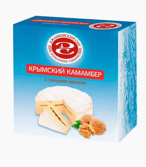 Камамбер Крымский с грецким орехом 50% 110г коробка фото 1