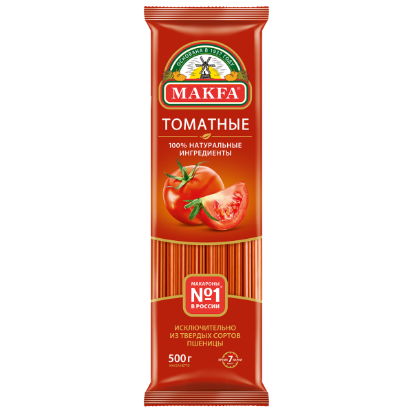 Вермишель длинная томатная 0.5кг Макфа фото 1