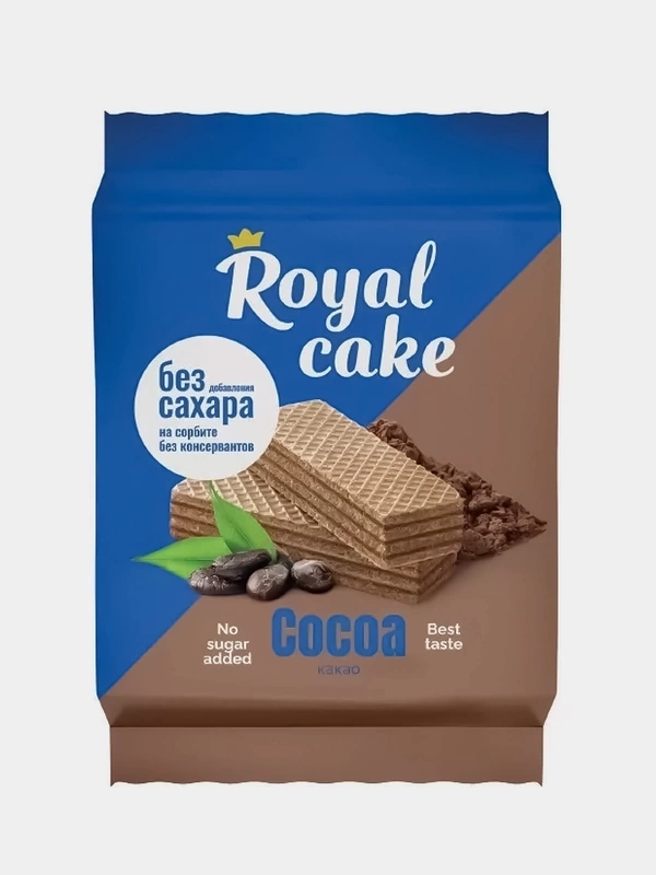 Вафли Royal cake Какао на сорбите 120г фото 1