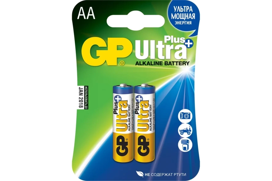 GP Ultra Plus батарейки пальчиковые Старт (2шт) фото 1