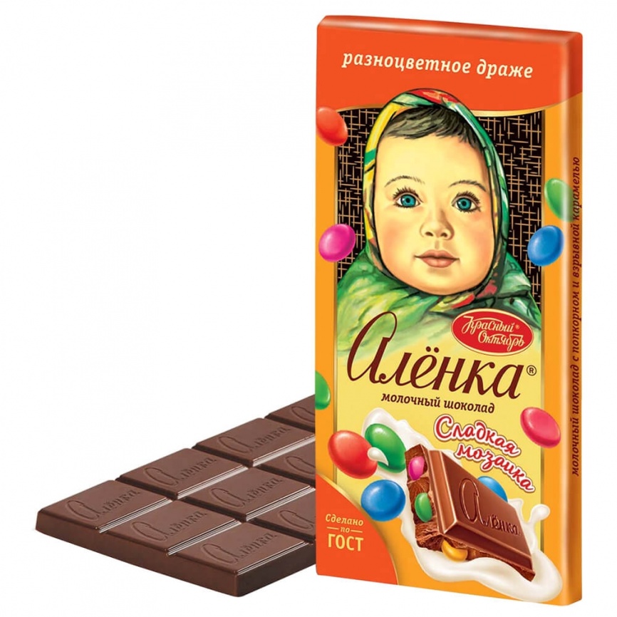 Шоколад Аленка с разноцветным драже 90 гр фото 1