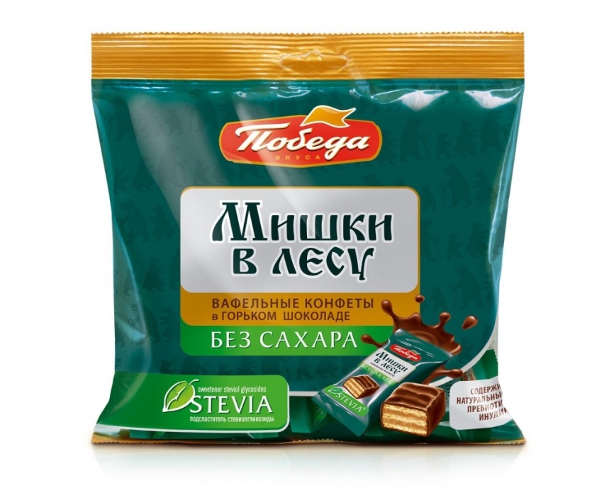 Конфеты ваф в горьком шок б/с Мишки в лесу 150г фото 1