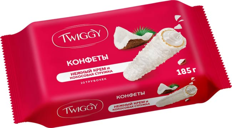 Конфета Twiggy кокос/сливки в кокос обсып 185г фото 1