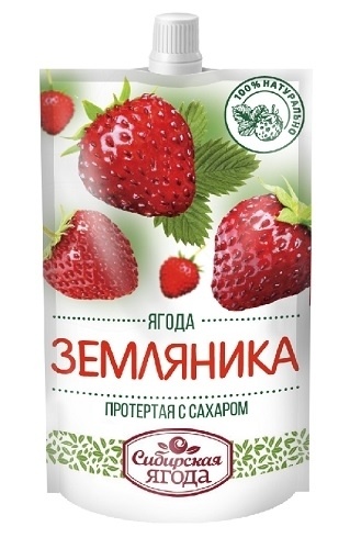 Земляника протертая с сахаром д/п 0.28кг фото 1