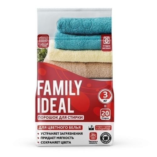 Стиральный порошок Family Ideal авт Колор 3кг фото 1