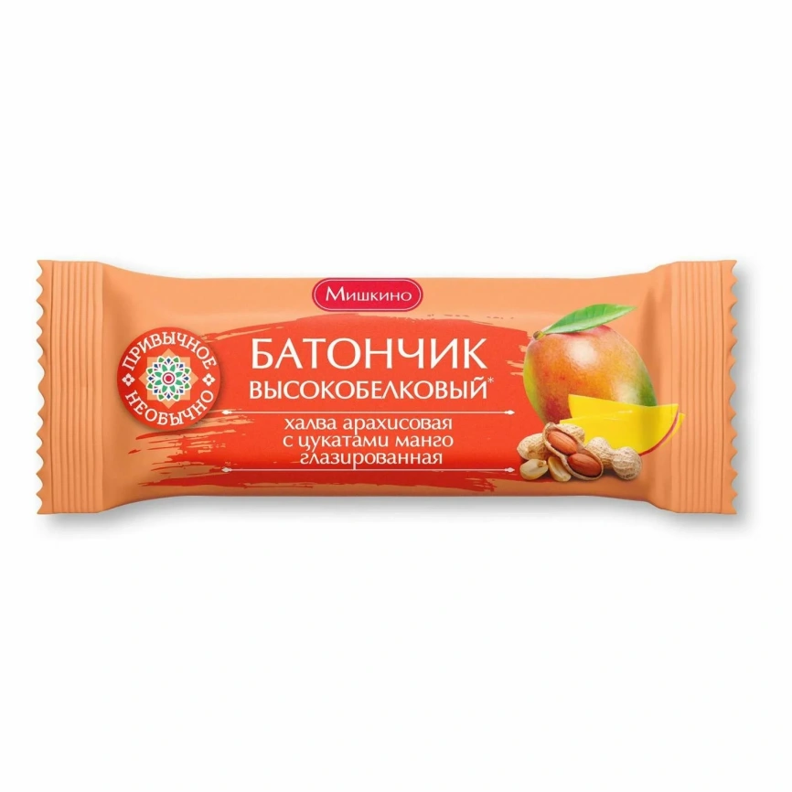 Батончик халва Арахисовая с цукат манго глазир 50г фото 1
